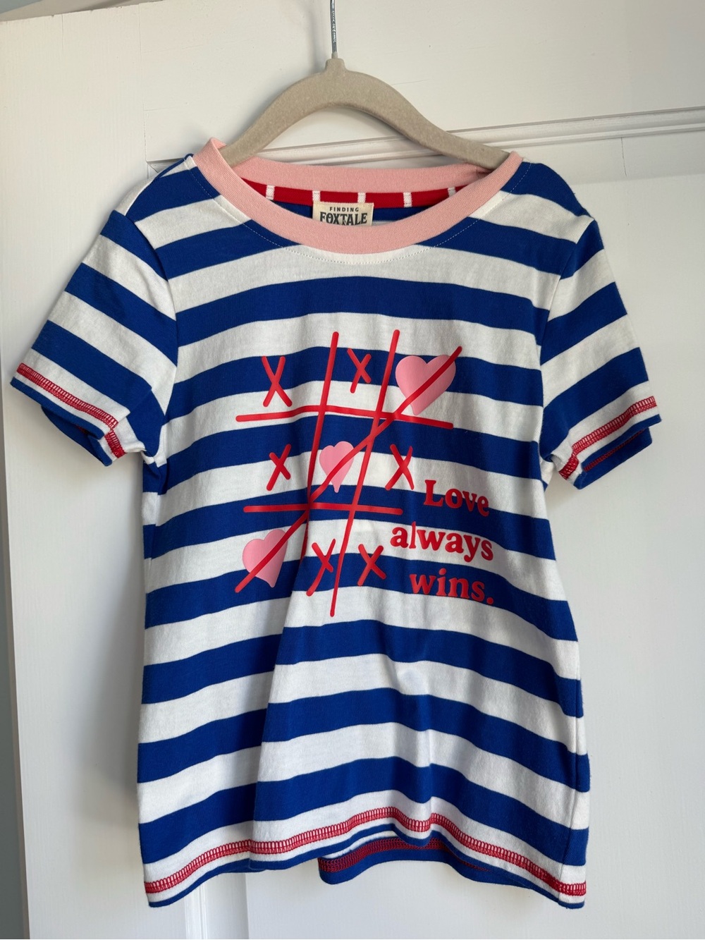finding Foxtale Girls' Blue & White Striped graphic tee